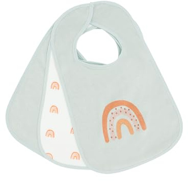 Kindsgard Baby Klettlätzchen 3er-Pack „happaklat“ – Regenbogen Mint – 75% Bio-Baumwolle – weich, pflegeleicht & waschbar – ideal für Babys & Kleinkinder – einfach anzulegen