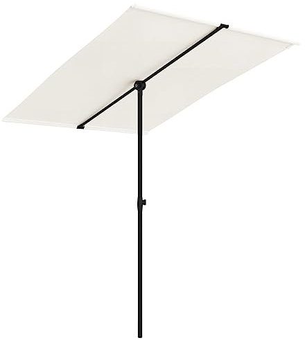 vidaXL Ombrellone da Esterni e Palo in Alluminio Parasole Protezione per Il Sole Telo Protettivo Tenda Accessori da Esterni 2x1,5 m Bianco Sabbia