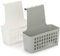 com-four® 2x Hängekorb, robuste Aufbewahrungsbox aus Kunststoff, Organizer für Küche, Bad und Kleiderschrank, stabiles & leichtes Einhängeregal für Türen (Hängekorb 2 Stück grau/weiß)