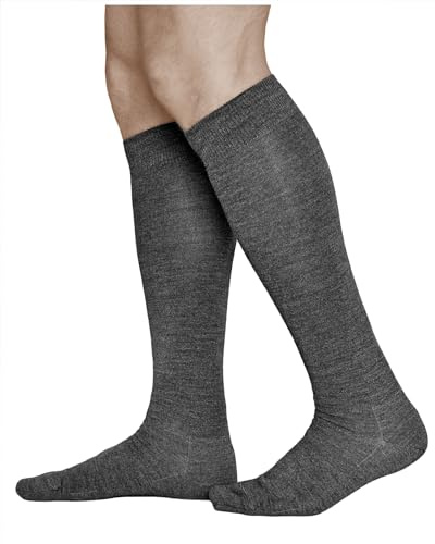 VITSOCKS Merinoull 80% Knästrumpor Herr, Varma Långa Ullstrumpor, Höst och Vinter, grå, 44-46