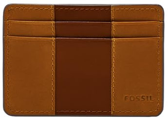Fossil Brieftasche für Herren Everett, Leder/PVC Kartenetui Medium braun 10,2 cm L x 0,6 cm B x 7,0 cm H ML4398210