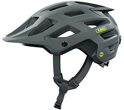 ABUS MTB-Helm Moventor 2.0 MIPS - Fahrradhelm mit Aufprallschutz für den Geländeeinsatz auf dem Mountainbike - All-Mountain-Helm für Damen und Herren - Grau Matt, L