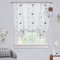 CAROMIO Raffrollo mit Schlaufen Raffgardine Stickerei Gardinen Küche halbtransparent Rollo Vorhänge Modern Voile Braun BxH 60x140cm 1 Stück