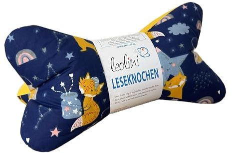 Leolini Personalisierbarer Leseknochen Lesekissen Nackenkissen Keilkissen handgemacht Fuchs Sterne