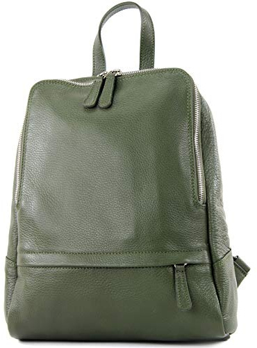 modamoda de T138 Damen Leder Rucksack Handtasche handmade in Italy, Farbe:Olivgrün2021