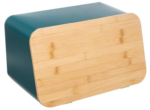 5five - boîte à pain et planche modern color bleu pétrole 37cm