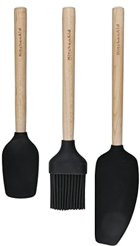 KitchenAid 3-Piece Bamboo Baking Set with Spoon Spatula, Pastry Brush and Mixer Spatula