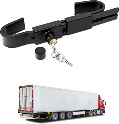QWORK Heavy Duty Steel Cargo Door Lock, 9.8 to 17.3 Adjustable, Industrial Modern Style, Container Lock, 1 Pack