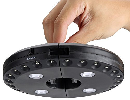 LED Lamp for Outdoor Umbrella Pole 28 Light Garden Yard Parasol Lighting Under Patio Lawn Camping Night Lamp (Black) Light Tent Wireless Outdoor (Battery Not Included) (Black)