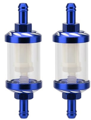 Youery 2 Pezzi Filtro Benzina, Filtro Carburante per Moto, coppa filtro rimovibile, adatto a raccordi per moto con diametro esterno di 8 mm e diametro interno di 6 mm.