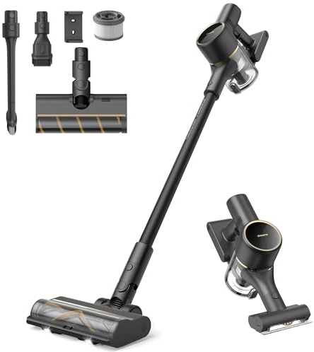 dreame R10 Pro Cordless Stick Vacuum, 20,000PA Suction, 65min Max Runtime | V-Shaped LED Illumination Brush, For Low-to-Medium-Pile Carpets & Hard Floors, Anti-Tangle Technology, 5-Layer Filtration