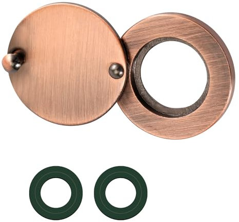 Peephole Cover, Door Viewer Peephole Cover with Self Adhesive Installation Tool Peep Hole Covers Peephole Cover for Apartment Door Peephole Protector for Dormitory Hotel Home (Red Bronze)