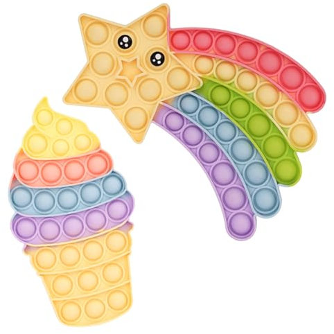 BDSHUNBF 2PCS Pop It Bubble Fidget Spielzeug, Silikon Antistress Toy für Stressabbau, Kinder und Erwachsene