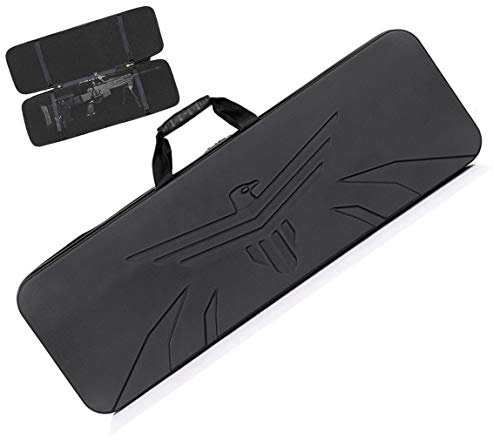 Gewehrrucksack Weiche Gewehrkoffer Gewehrkoffer, taktischer Waffenkoffer, wasserdichter Waffenkoffer, hartes Waffengehäuse mit Gummigriff, tragbare Waffentasche für Angeln, Jagd, Schießsport, 100 cm