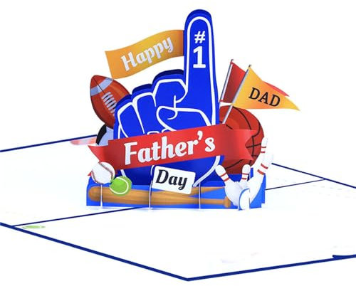 ROYJJ Vatertag 3D Karte Segen Karte Festival Grußkarten Nachricht Karte für Papa Faltbare 3D Karte