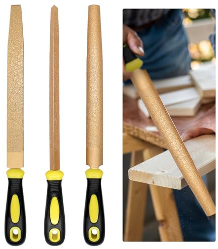 WYYFXY® Feilenset Metall Diamantfeile 3tlg. inkl Flachfeile Halbrundfeile Dreikantfeile, 200mm Feilen Set, Diamant Feile für Metall Holz Keramikfliesen Keramik Glas Stein