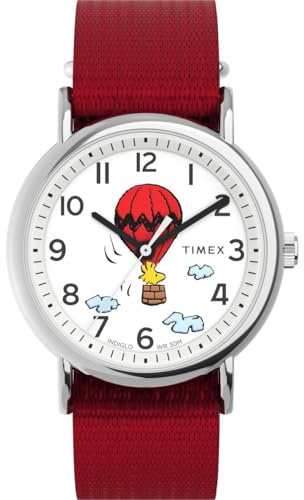 Timex Damen Analog Quarz Armbanduhr Peanuts Weekender