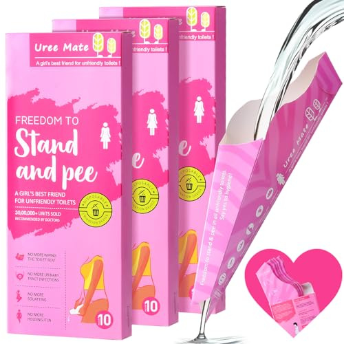 Moorstdel 30 Stück tragbares Urinal für Damen,Urinella für Frauen Einweg, Reise Urinal Frauen im Stehen,Papier PIPI Trichter für Frauen Tragbare Pinkelhilfe,Urinal Schwangere, Wandern,ältere Menschen