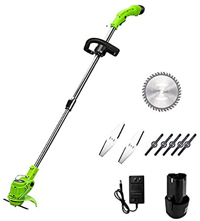 LKYLGYU Cortadora de césped eléctrica inalámbrica de 12 V, Kit de desbrozadora de malezas para jardín, Limpieza de malezas, Flores y árboles.
