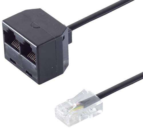 1aTTack.de 1x 0.1m - Western-Stecker 8/4 auf 2x Western-Buchse 8/4 RJ45 Stecker auf 2 RJ45 Buchsen 100 Ohm