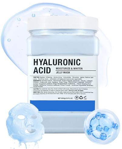 Jelly Mask for Facials Professional, Hydrating & Moisturizing Peel-Off Gel Jelly Face Mask Skin Care for Deep Hydration & Glow, Professional Spa Use for All Skin Types 23 Fl Oz (Hyaluronic Acid)