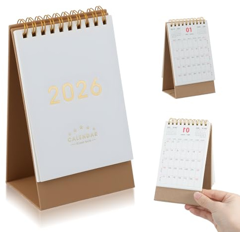 Nogeqi Mini Tischkalender 2025-2026 Klein Kalender zum Aufstellen 2025 2026 Monatskalender Kleiner Stehkalender 2026 Mini Desk Calendar für Büro Schule Zuhause Office School Home, 15,5x9x7 cm
