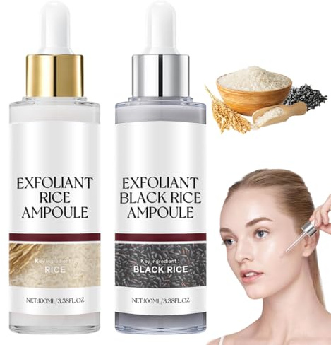 VRYNDH Riso Bianco e Nero Scrub Viso,scrub viso coreano,Peeling Esfoliante Viso, Pulisce in Profondità I Pori, Migliora la Pelle Ruvida, Idrata in Profondità,2 * 100 Ml