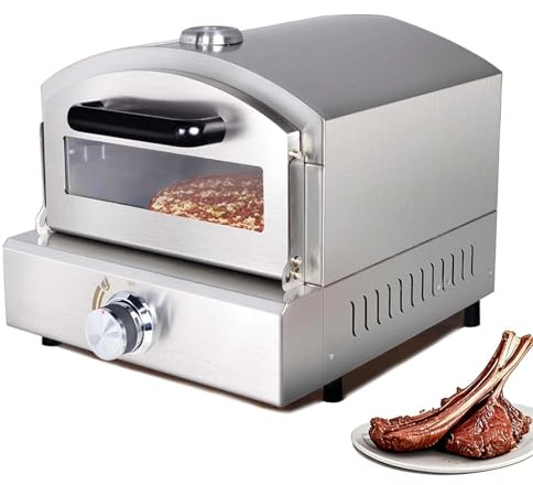 Forno per pizza da esterno, calore a gas con pietra refrattaria, riscalda fino a 450 °C, cuoce pizza napoletana a crosta sottile in 3 minuti