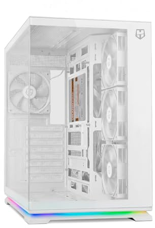 NOX XTREME PRODUCTS Hummer Galaxy - Case PC, Vetro Temprato frameless, 4 Ventole 120mm PWM, Spazio per 10 Ventole, USB-C e USB 3.0, Controller Hub ARGB, ATX/M-ATX/ITX, Bianco