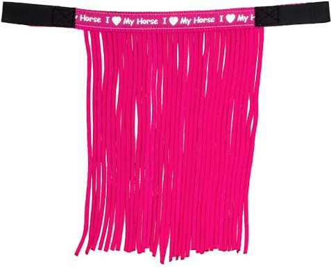 Start Fliegenfransen Pferd Pink – effektiver Fliegenschutz mit Fransen, Klettbefestigung, schützt Augen, Fliegenabwehr für Halfter & Weide – ILoveMyHorse (Rosa, Full (Warmblut))
