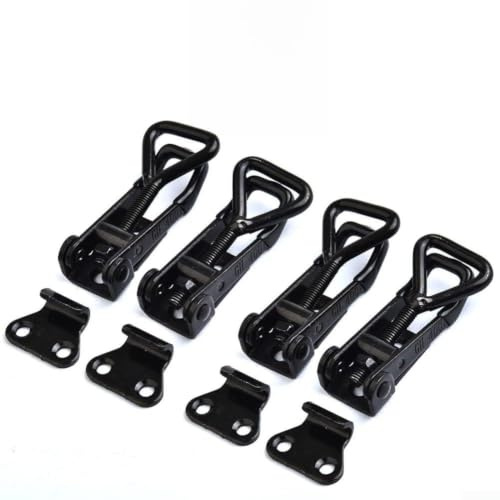 Abrazadera horizontal para palanca de 220 libras, liberación resistente para carpintería, plantillas, accesorios, mesas de soldadura, acero negro, paquete de 4