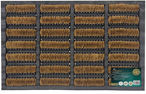 JVL Heavy Duty Nimbus Rubber Natural Coir Tuffscrape Door Mat, Rattan, 40 x 60 cm, Beige 02-170