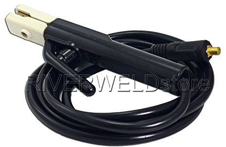 RIVERWELD Arc Welding Electrode Holder 300Amp and Wire 16mm² Connector Cable Plug Lead DKJ10-25mm² 3Meters Manual MMA Arc Welding