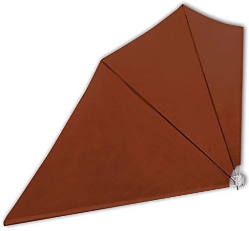 Tidyard Balkonfächer Klappbar Wandklappschirm Seitenmarkise Faltbar Balkonsichtschutz Sichtschutz-Fächer Stahlrohre 160 x 240 cm Terrakotta-Rot für Balkon