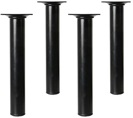 Amig Möbelbeine 4er Set Ausführung Schwarz Rund Höhe 350mm ø 30mm Tischfüße Metall