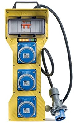 Quadro elettrico 3 PRESE 220V 16A VB serie 220-3T portatile da cantiere vetroresina CE dichiarazione di conformità UE