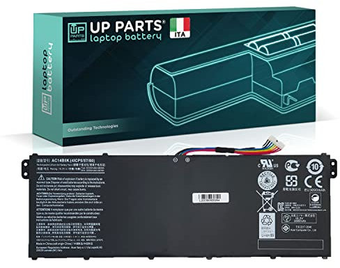 UP PARTS Batteria Compatibile con Acer AC14B13J, AC14B18J, AC14B3K (11.4V, 3220mAh, 36.7Wh) per Laptop Notebook PC Portatile Aspire ES1-111, ES1-311, Aspire ES1-131, Aspire ES1-331, Aspire ES1-531