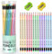 Evoarl 30 Stück HB Bleistifte Set, Dreikant Bleistifte Kinder mit Radiergummi, 5 Farben Bleistift für Prüfungen, Schule, Büro, Zeichnen und Skizzieren (Bleistifte+Bleistiftspitzer)