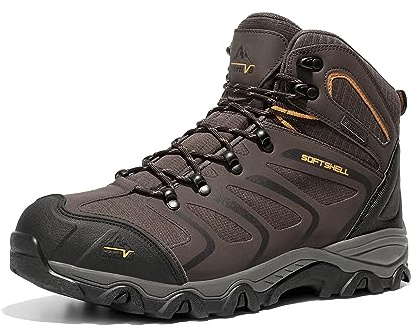 NORTIV 8 Stivali da Trekking da Uomo Escursionismo All'aria Aperta Scarpe da Trekking Scarponi Scarpe da Arrampicata Alpinismo Armadillo,Size 42,Marrone/Nero/Marrone Chiaro,160448_M-E
