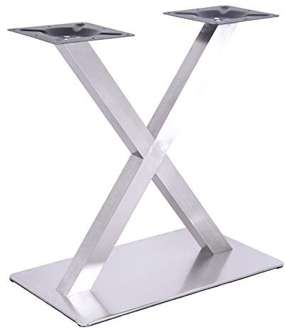 X-Form Tischgestell Edelstahl Moderne Doppeltischfuß Tischgestell Bistrotisch DIY Tischfuß 72cm Silber