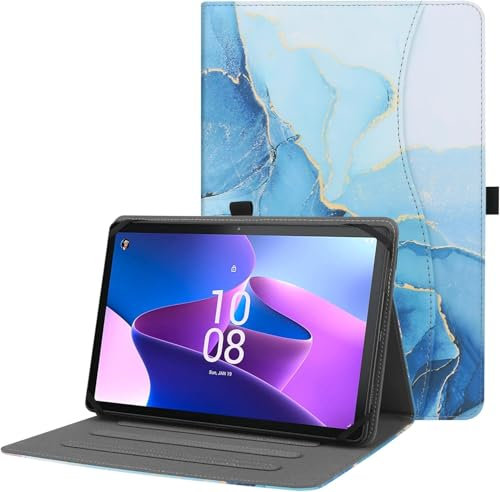 HGWALP Universal Hülle für 9,9.7,10.1,10.2,10.5,10.9,11 Zoll Tablet,Multi-Viewing Angles PU Leder Stand Folio Hülle mit Handschlaufe für 9-11 Zoll Tablet,mit verstellbarem Silikon Band-MBL