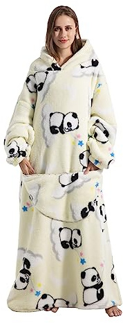 Kawoja XXL-Hoodie, Übergroße, tragbare Decke mit Ärmeln und Taschen, extrem warm und gemütlich, aus Fleece, Riesen-Sweatshirt für Damen und Herren.
