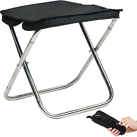 Kabxhueo Campinghocker klein, Klapphocker faltbar, Mini Campingstuhl, Tragbarer Klapphocker, Hocker klappbar, Faltbarer Hocker für Outdoor und Indoor, Falthocker, Klappstuhl, Angelhocker