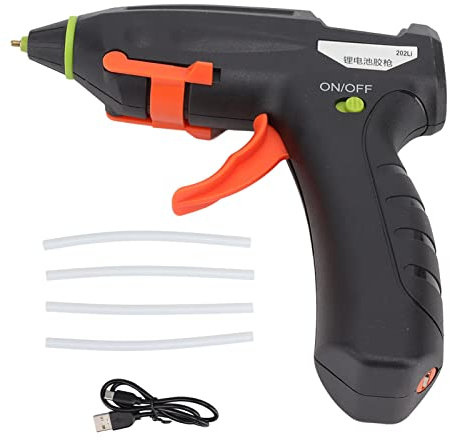 Pistolet à Colle Chaude sans Fil,Kit de Pistolet à Colle à Batterie Rechargeable de 2400MAh avec 5 Bâtons de Colle,Pistolet à Colle Thermofusible àPréchauffage Rapide pourBricolage