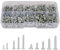 AMLOOPH Self Tapping Small Screws For Wood, 535pcs M2 M2.5 M3 Small Wood Screws Assortment, 6-8-10-12-16-20mm Flat Head Assorted Tiny Fastening Screw Set Mixed, Pack With Plastic Box