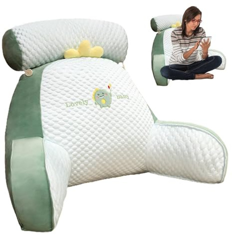 Almohada De Lectura En La Cama, Cojín De Lectura para Soporte De Respaldo De Cama con Brazo De Soporte Almohada De Respaldo Desmontable Almohada De Descanso De Soporte Lavable para Leer Relajarse