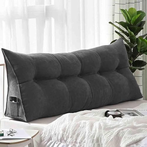 YSZBD Rückenkissen Keilkissen für Bett und Sofa, Lendenkissen, Bett-Rückenstütze Keilform Rückenstützkissen Stützkissen Sitzkissen für Bett Sofa Kopfteil Lesekissen,B-80x50x20cm