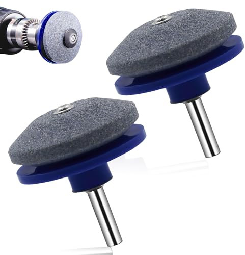2 Packs Blue Lawn Mower Blade Sharpener - Universal Garden Tool Drill Attachment for Rotary Mowers, Hoes, Spades, Lawn-Edgers, Shears and Other Tools