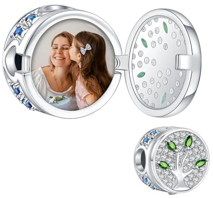 NINGAN 925 Sterling Silber Personalisierte Charme, Rund, HerzföRmige, Quadratische Charme, Personalisierte Foto Benutzerdefinierte AnhäNger, FüR Frauen ArmbäNder, Halsketten, Geburtstagsgeschenke