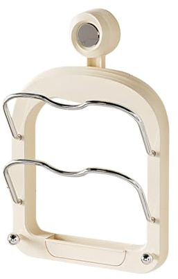 DONGKER Support de Couvercle de Casserole,Support Mural a Ventouse a 2 Niveaux pour Couvercles de Casseroles,Support de Rangement Sans Perforation pour Placard de Cuisine Ou Garde-manger